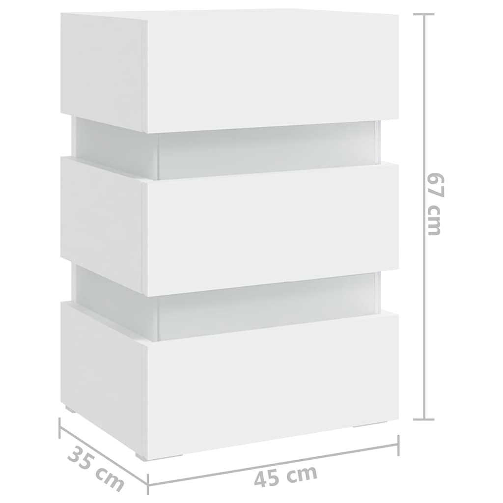 LED bedside table 45x wood composite