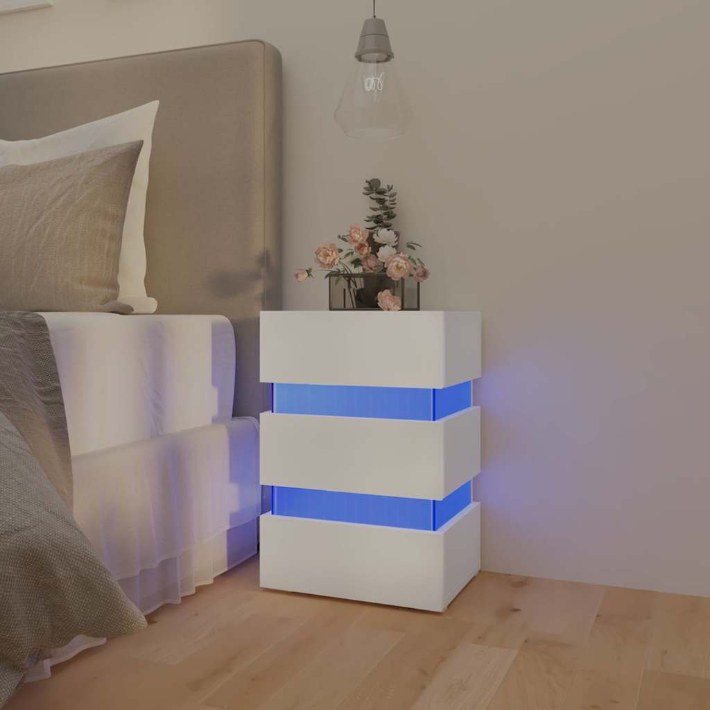 LED bedside table 45x wood composite