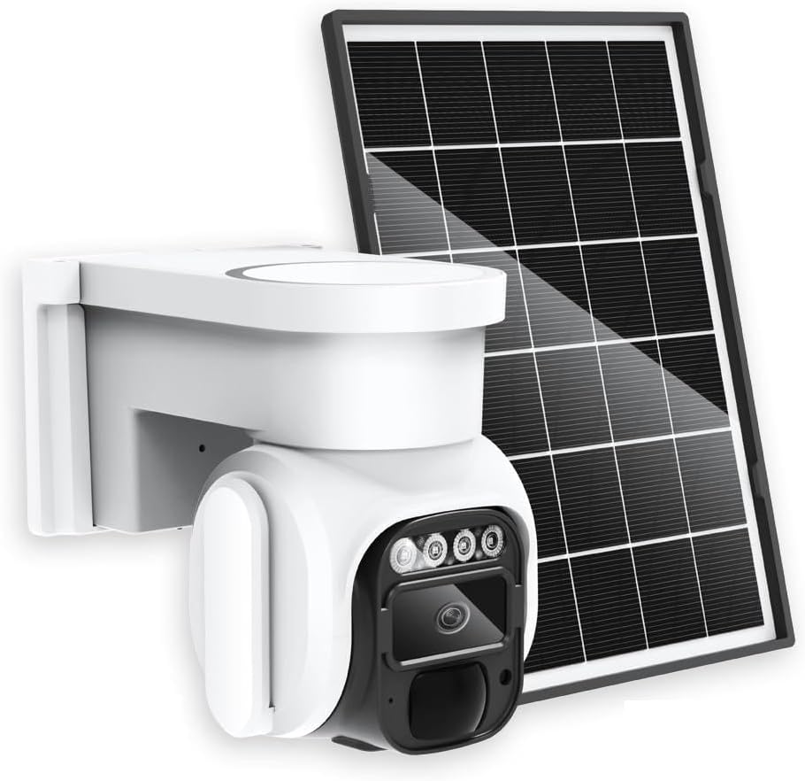 Cellular Security Camera Outdoor Wireless, No WiFi Needed Solar Powered 4G LTE Camera, 2K Color Night Vision, PIR Motion Sensor, 360 Live View, Two-Way Audio, SIM Card & SD Card Included
